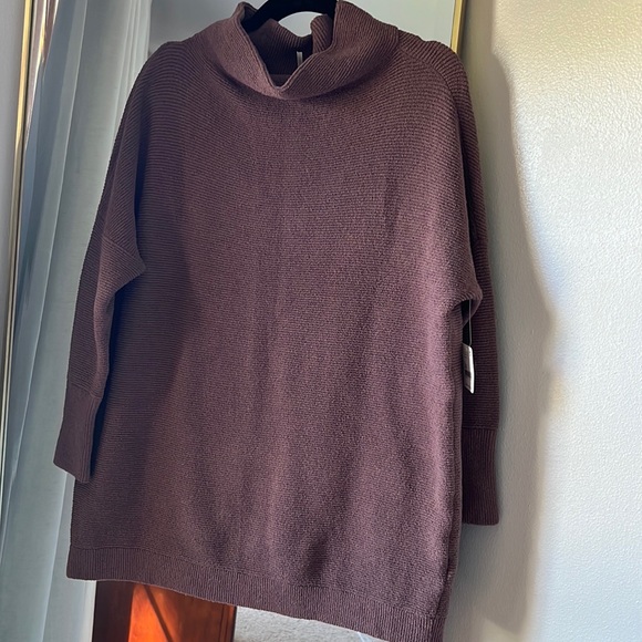 NWT Free People Ottoman Slouchy Sweater Tunic Nutmeg - Picture 7 of 14